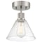 Access Lighting Port Nine Martini, Martini LED SemiFlush, Brushed Steel Finish, Seeded Glass 63146LEDDLP-BS/SDG - alternate 1